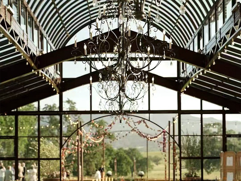 Victorian greenhouse wedding , greenhouse conservatory, steel and glass structure